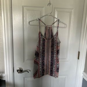 Pink and Blue tank top.